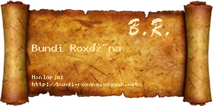 Bundi Roxána névjegykártya